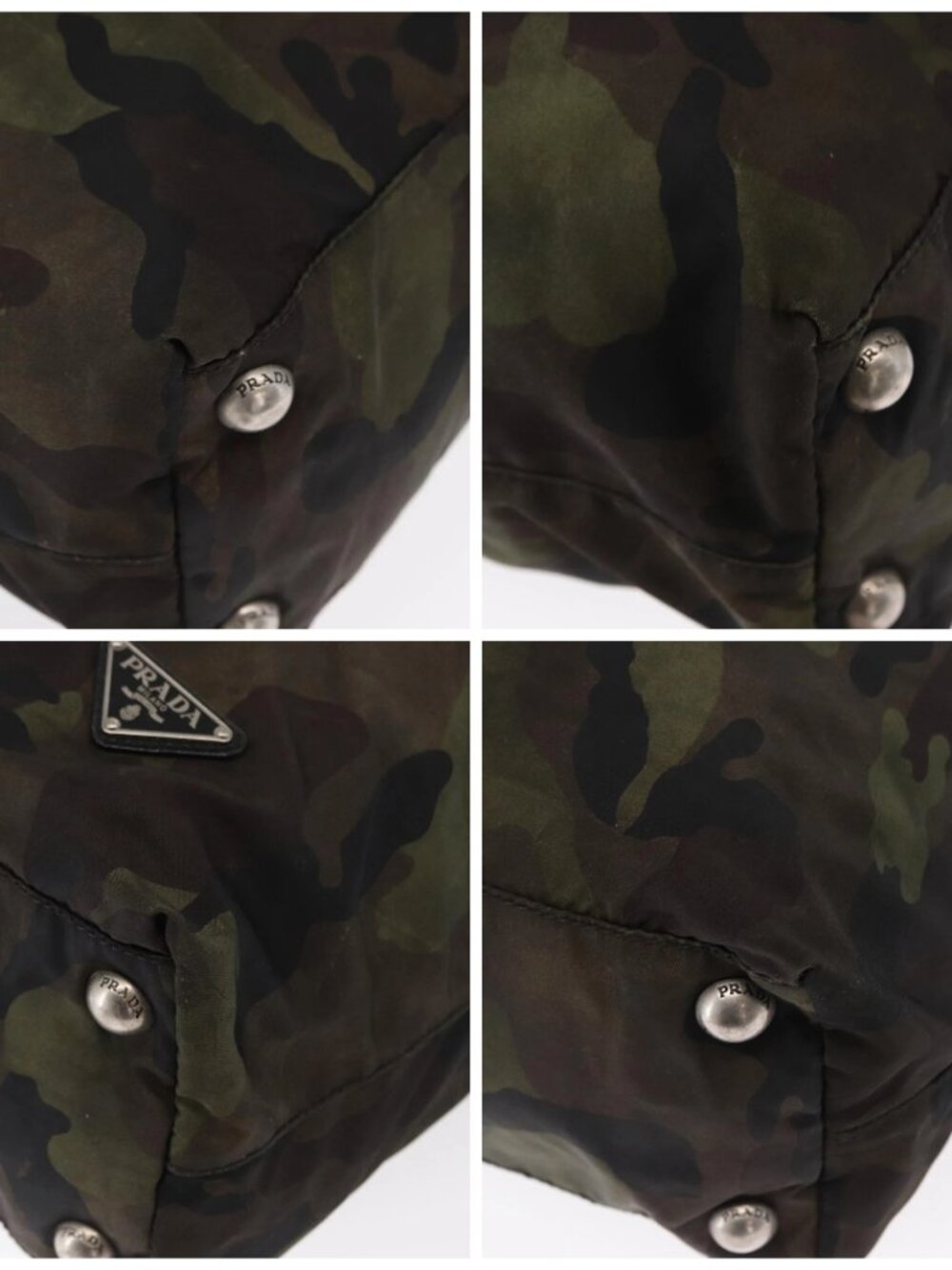PRADA Camouflage Tote Bag Nylon Khaki Auth gh1628 - Picture 14 of 16